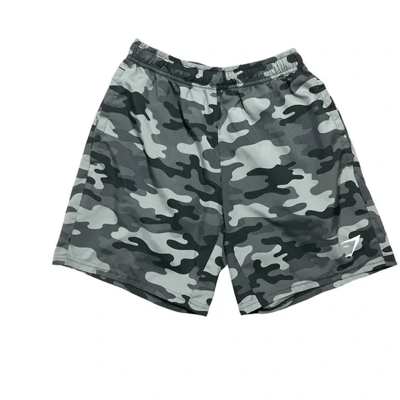Gymshark Arrival 7" Short Graphite Gray Camo Size XS - Picture 4 of 7